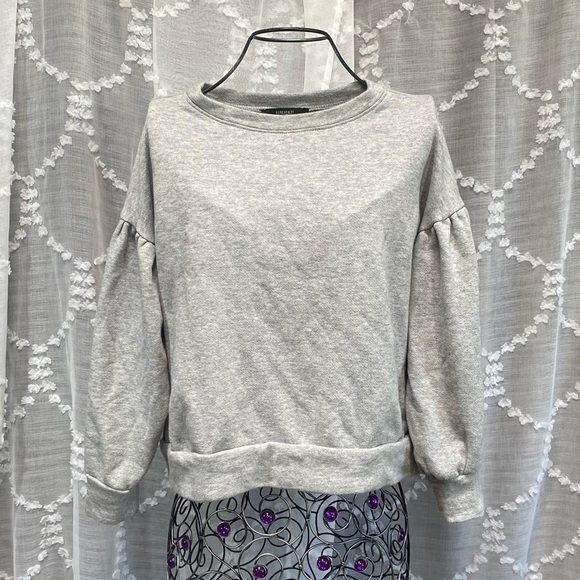 Puff sleeve grey crew neck sweater size S - Picture 1 of 7